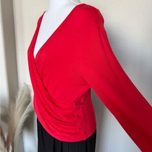 NWT Lock & Love - Vibrant Red Long Sleeve Crop Top
